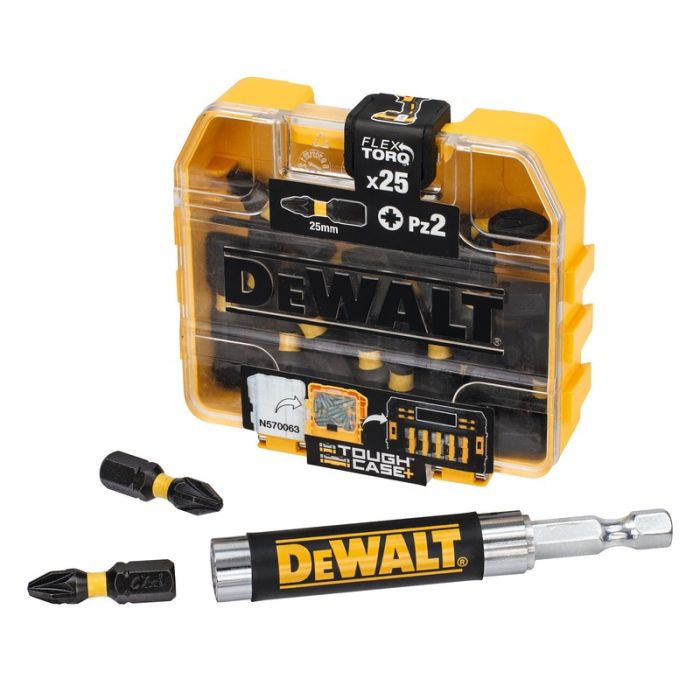 DeWALT - Bit PZ2x25mm + adaptor magnetic, 25 bucati, 21 de seturi [DT70621T-QZ]