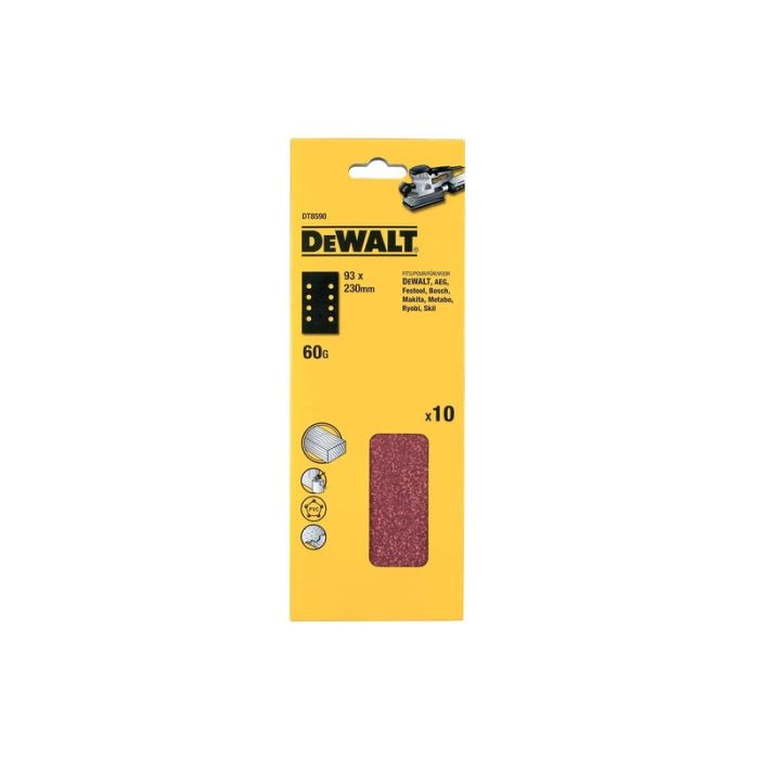 DeWALT - Foaie abraziva 1/3, 190x93mm, P60, 10 bucati [DT8590-QZ]