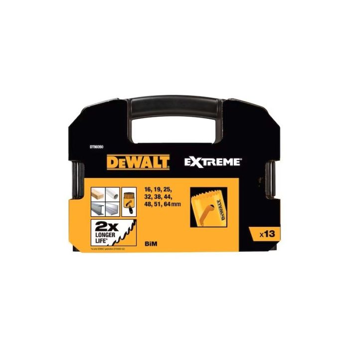 DeWALT - Carote Bi-Metal EXTREME, cutie de transport, 13 bucati [DT90350-QZ]