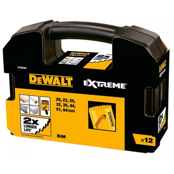 DeWALT - Carote Bi-Metal EXTREME, cutie de transport, 12 piese [DT90360-QZ]