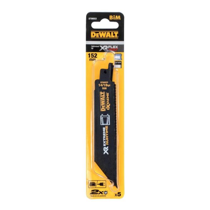 DeWALT - Panza fierastrau sabie pentru metal FlexVolt 152mm, 14/18TPI, 5 bucati [DT99553-QZ]