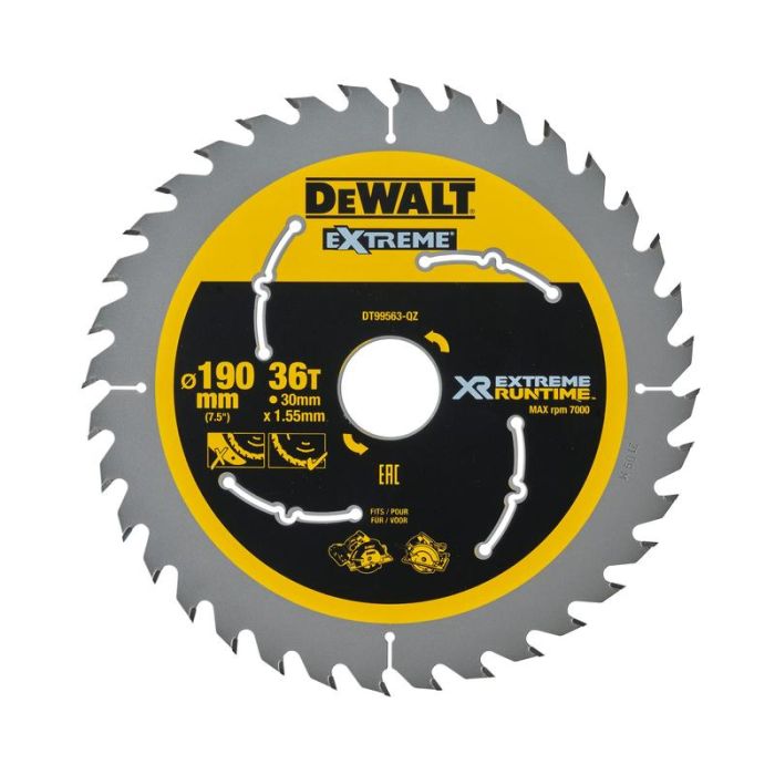 DeWALT - Panza fierastrau circular EXTREME, 190x30x1.55mm, 36 dinti [DT99563-QZ]