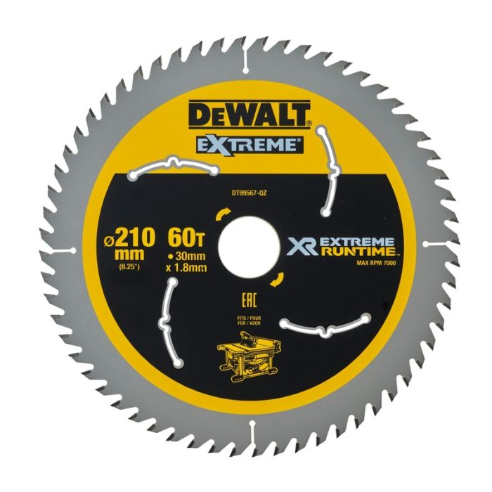 DeWALT - Panza pentru fierastrau circular EXTREME, 210x30x1.8mm [DT99567-QZ]