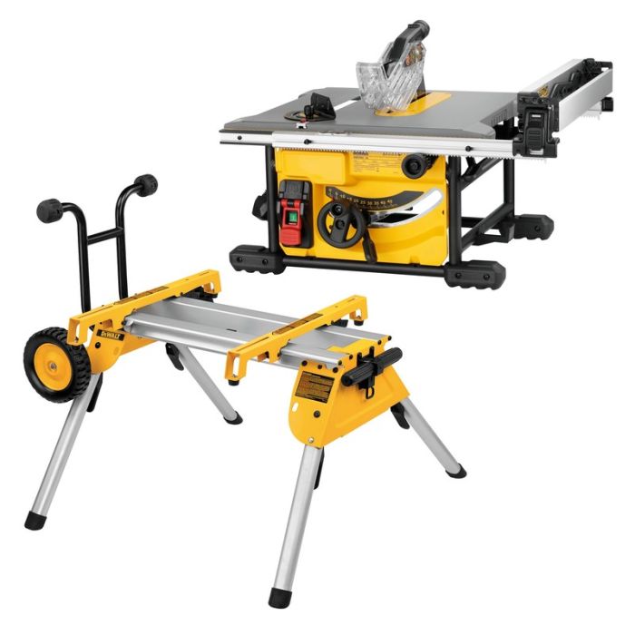 DeWALT - Fierastrau ultra-profesional cu banc portabil + DE7400 stand cu picioare [DWE7485RS-QS]