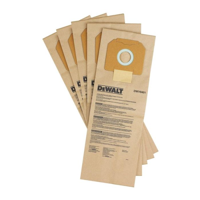 DeWALT - Set 5 saci hartie pentru aspirator DWV902 [DWV9401-XJ]