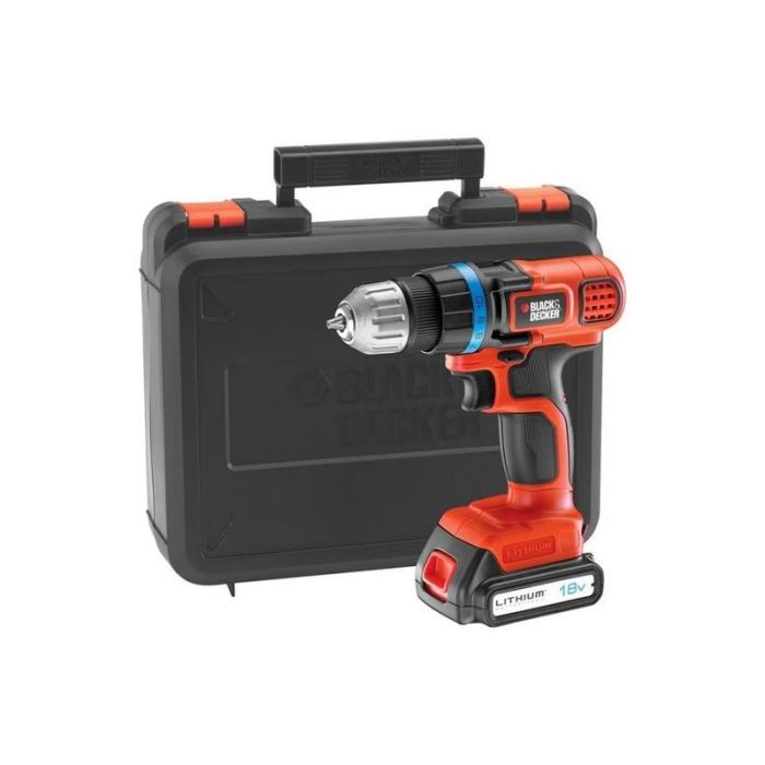 Black+Decker - Masina de gaurit si insurubat 30Nm, cu acumulator 18V, 1.5Ah, incarcator, valiza [EGBL18K-QW]