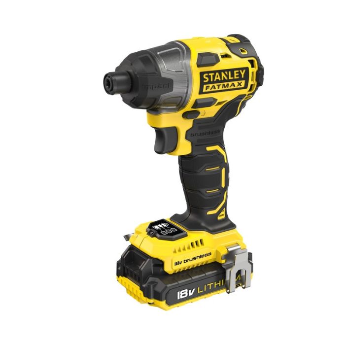 STANLEY - Masina de insurubat cu impact 180Nm, Hex 1/4", cu 2 acumulatori 18V, 2.0Ah, incarcator, valiza [FMC647D2-QW]