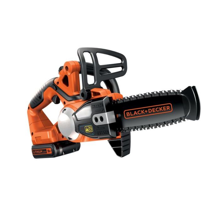 Black+Decker - Fierastrau cu lant 20cm, cu acumulator 18V, 2.0Ah [GKC1820L20-QW]