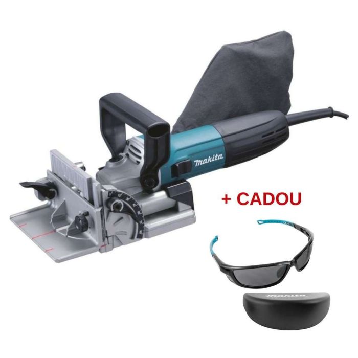 Makita - Masina de frezat nuturi PJ7000J, 700W, 100mm + ochelari de protectie PGW-170200 [MET-14151]