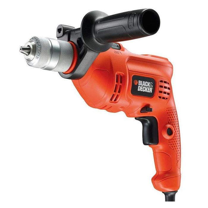 Black+Decker - Masina de gaurit cu percutie 500W, mandrina 13mm + burghie [KR504CRE-XK]