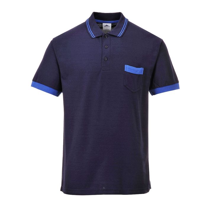 PORTWEST - Tricou Polo Texo Contrast, bleumarin, mas. L [TX20NAR-L]