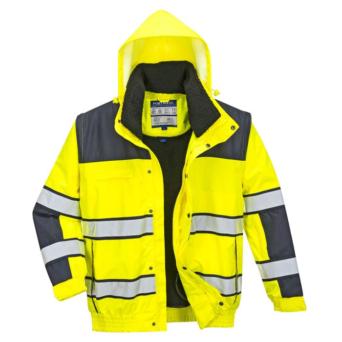 PORTWEST - Jacheta Bomber HI-VIS Classic, galben/bleumarin, mas. XL [C466YNR-XL]