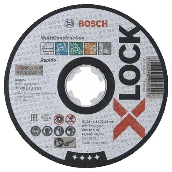 BOSCH - Disc abraziv taiere X-Lock 125x1.6mm Multi Material [2608619270]