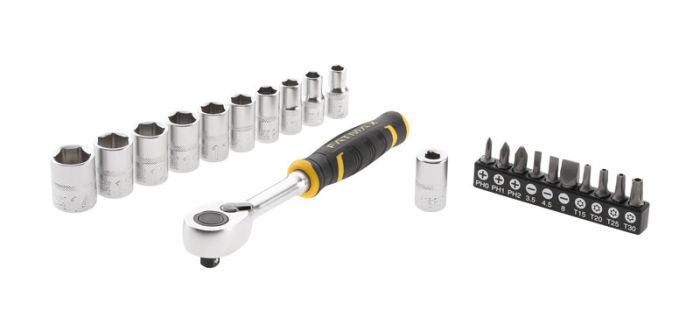 STANLEY - Set tubulare cu clichet 120 dinti + biti 1/4" [FMMT82679-0]