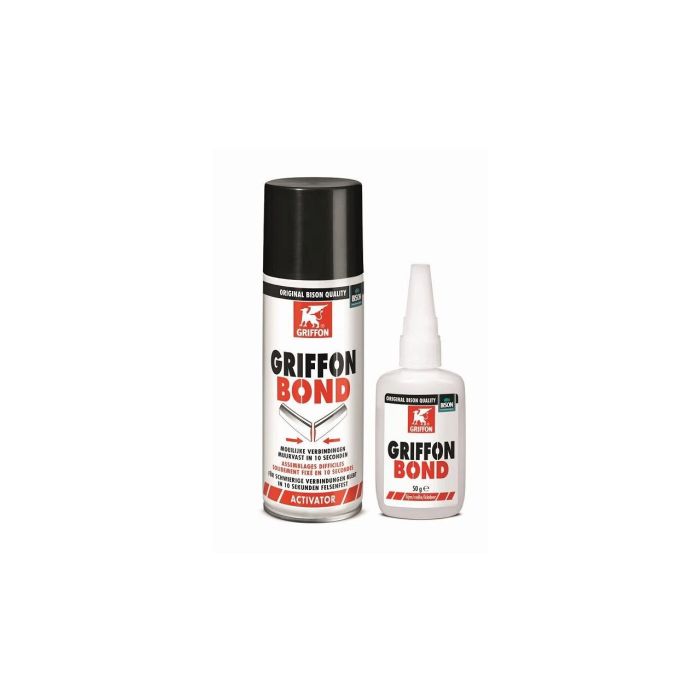 GRIFFON - Adeziv bicomponent compus din adeziv instant cianoacrilat și activator spray, 50g+200ml [401006]