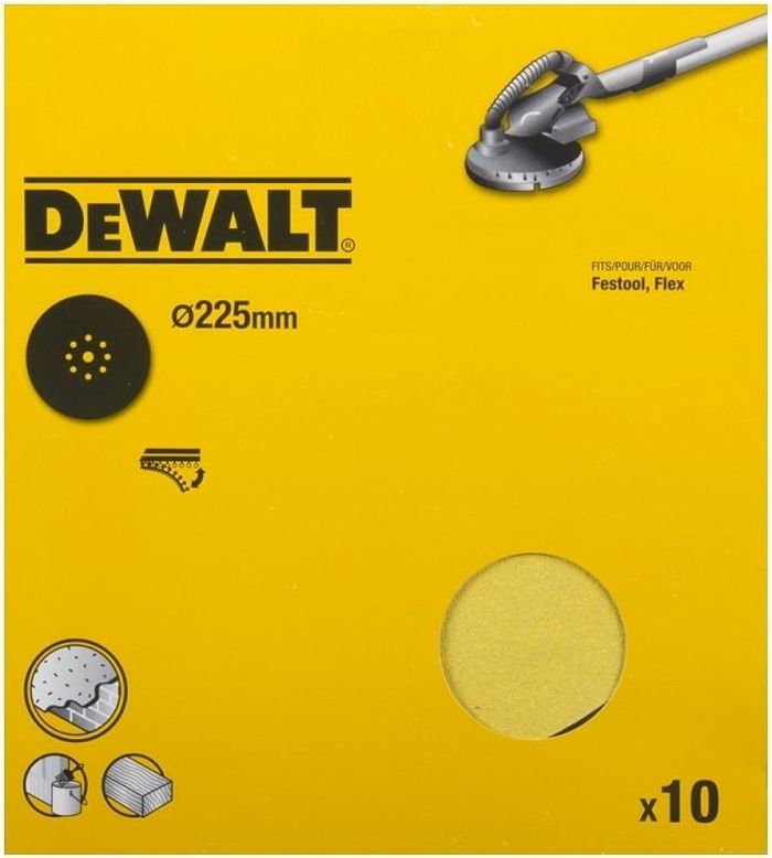 DeWALT - Disc abraziv de slefuit, 225mm, P120, 10 bucati [DT3170-QZ]