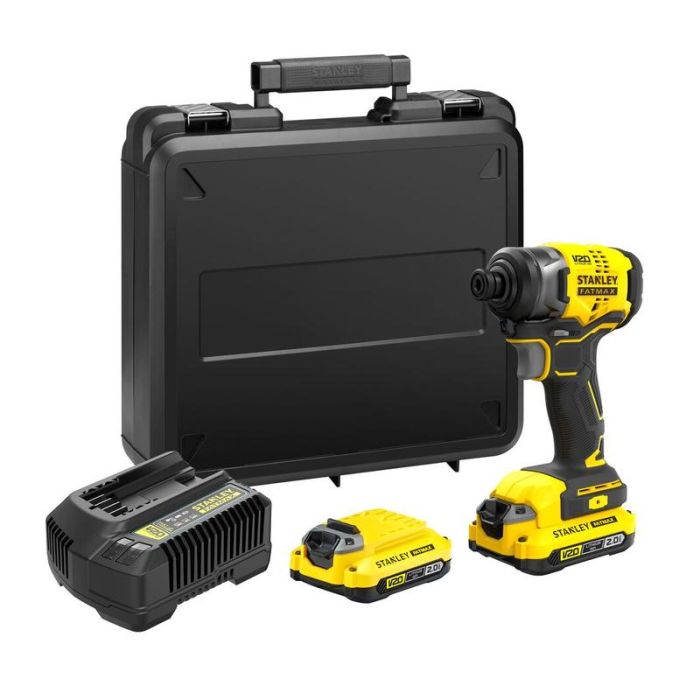 STANLEY - Masina de insurubat cu impact 170Nm, Hex 1/4", cu 2 acumulatori 18V, 2.0Ah, incarcator, valiza [SFMCF810D2K-QW]