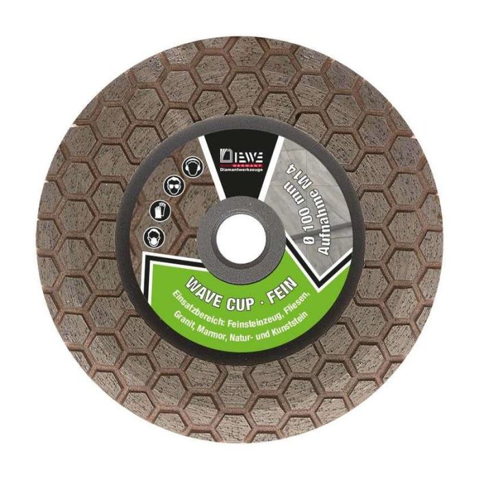 Diewe - Disc diamantat ST M14 Wave Cup fin, Ø100mm, prindere M14 [SQ-08800]