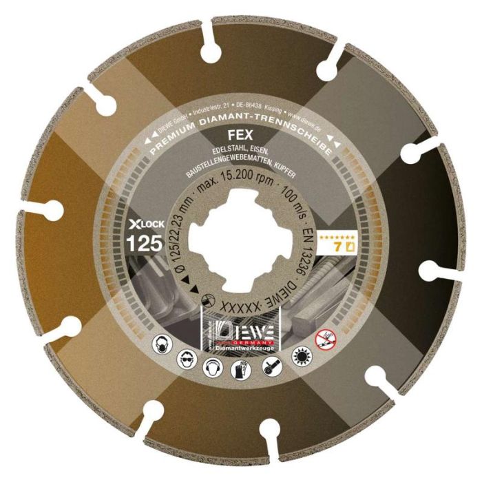 Diewe - Disc diamantat FeX X-Lock, Ø115mm, prindere X-LOCK [SQ-96102]