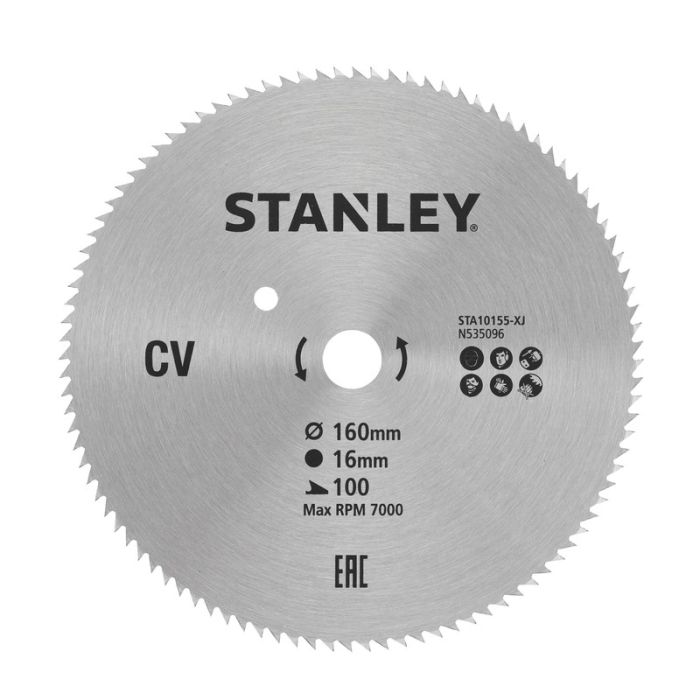 STANLEY - Panza fierastrau circular 160x16mm, 100 dinti [STA10155-XJ]