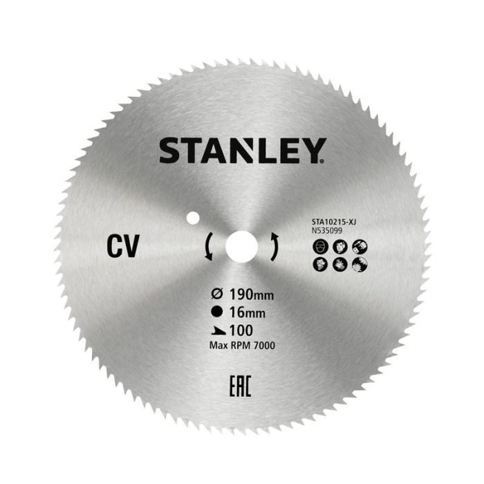 Stanley - Disc din otel pentru fierastrau circular 190x16mm, 100 dinti [STA10215-XJ]