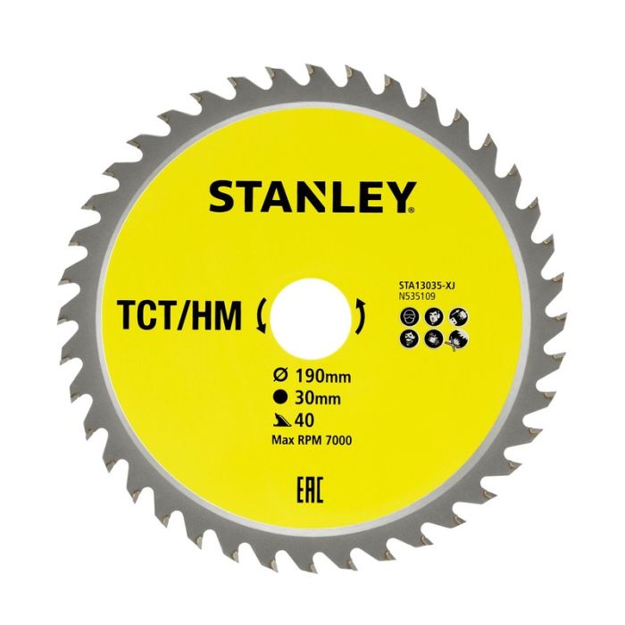 STANLEY - Panza fierastrau circular TCT/HM pentru lemn 190x30mm, 40 dinti [STA13035-XJ]