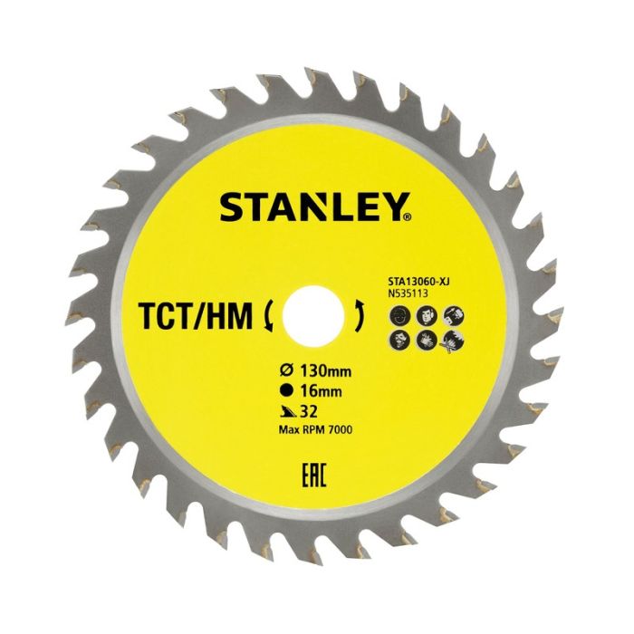 STANLEY - Panza fierastrau circular TCT/HM pentru lemn 130x16mm, 32 dinti [STA13060-XJ]