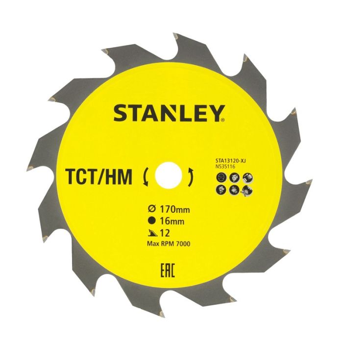 STANLEY - Panza fierastrau circular TCT/HM pentru lemn 170x16mm, 12 dinti [STA13120-XJ]