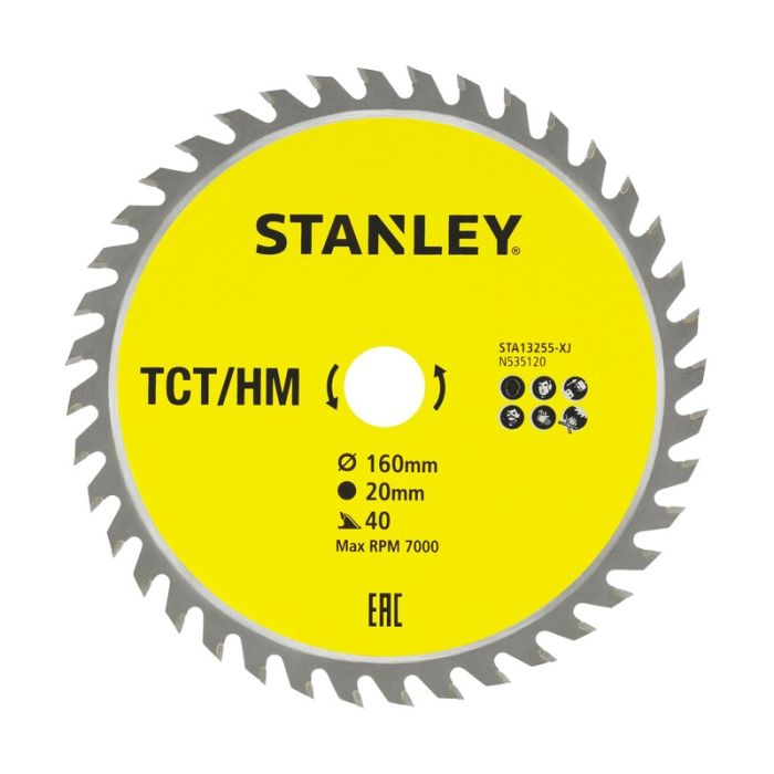 STANLEY - Panza fierastrau circular TCT/HM pentru lemn 160x20mm, 40 dinti [STA13255-XJ]