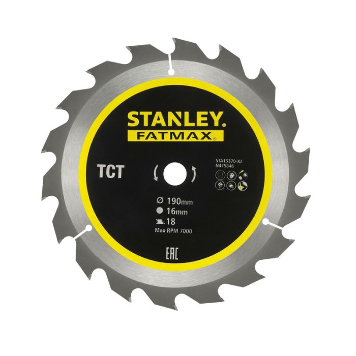 STANLEY - Panza fierastrau circular TCT FatMax, 190x16mm, 18 dinti [STA15370-XJ]