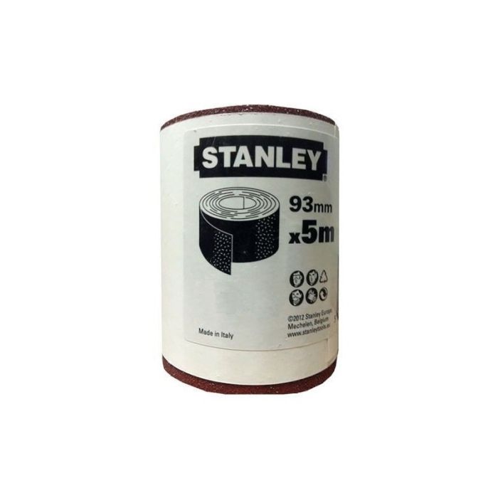 Stanley - Rola hartie abraziva neperforata 93mmx5m, P80 [STA31411-XJ]