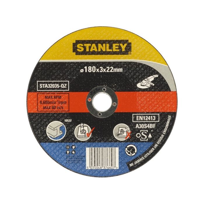 STANLEY - Disc abraziv drept pentru taiere metale, 180x22.23x3.2mm [STA32035-QZ]