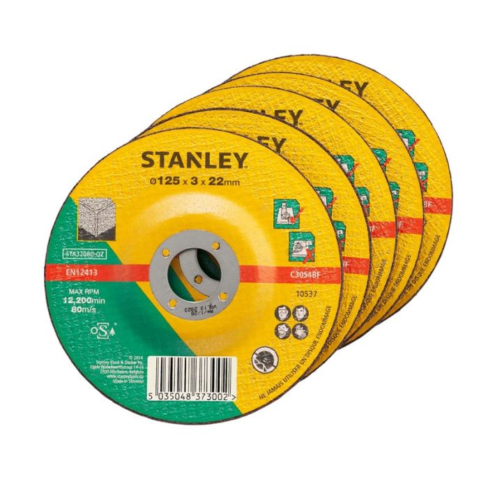 STANLEY - Disc abraziv pentru taiere piatra 125x22.23x3mm, 5 bucati [STA32053-QZ]