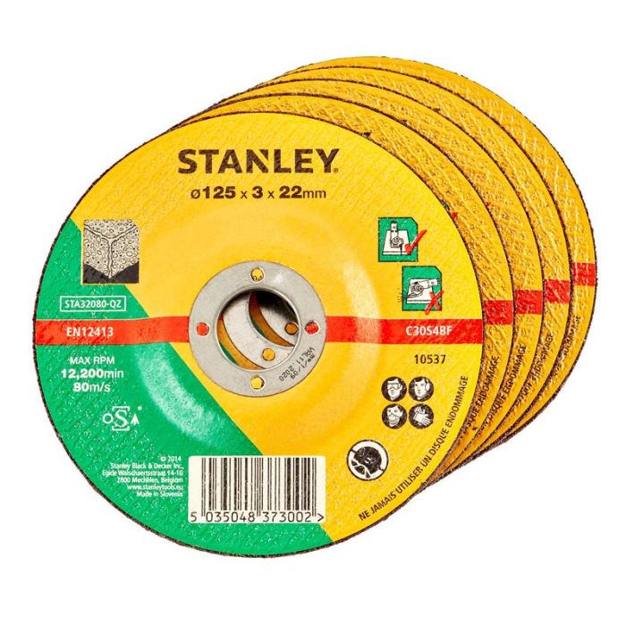 STANLEY - Disc abraziv cu degajare pentru taiere piatra/ciment 125x22.23x3.2mm [STA32080-QZ]