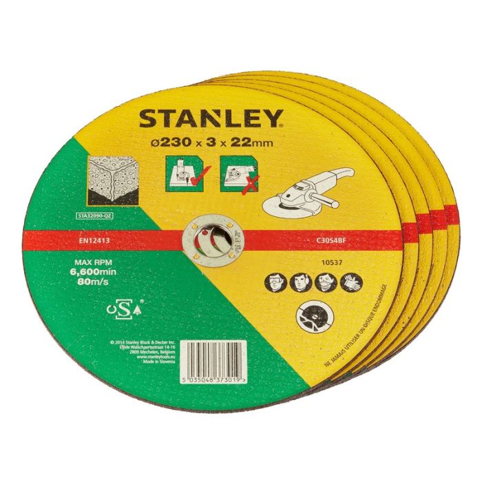 STANLEY - Disc abraziv pentru taiere piatra/beton, 230x22.23x3.2mm [STA32090-QZ]