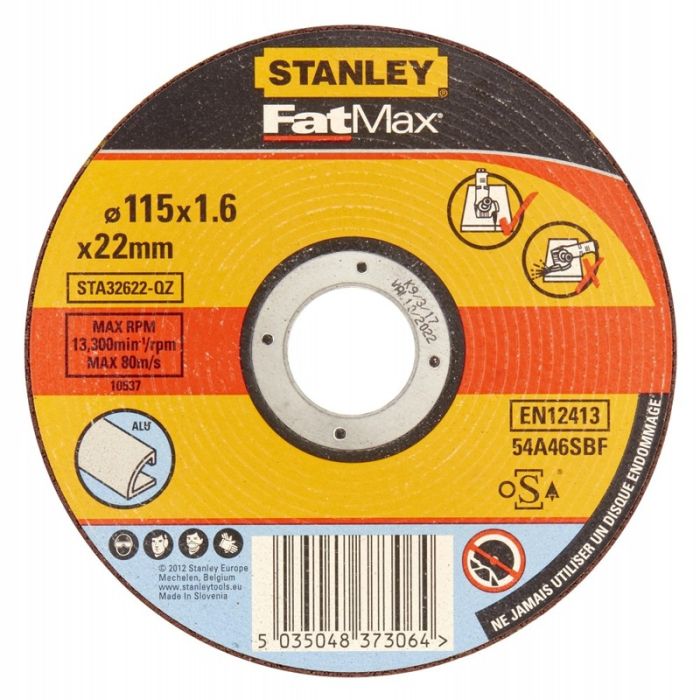 STANLEY - Disc abraziv drept FatMax pentru taiere aluminiu, 115x22.23x1.6mm [STA32622-QZ]