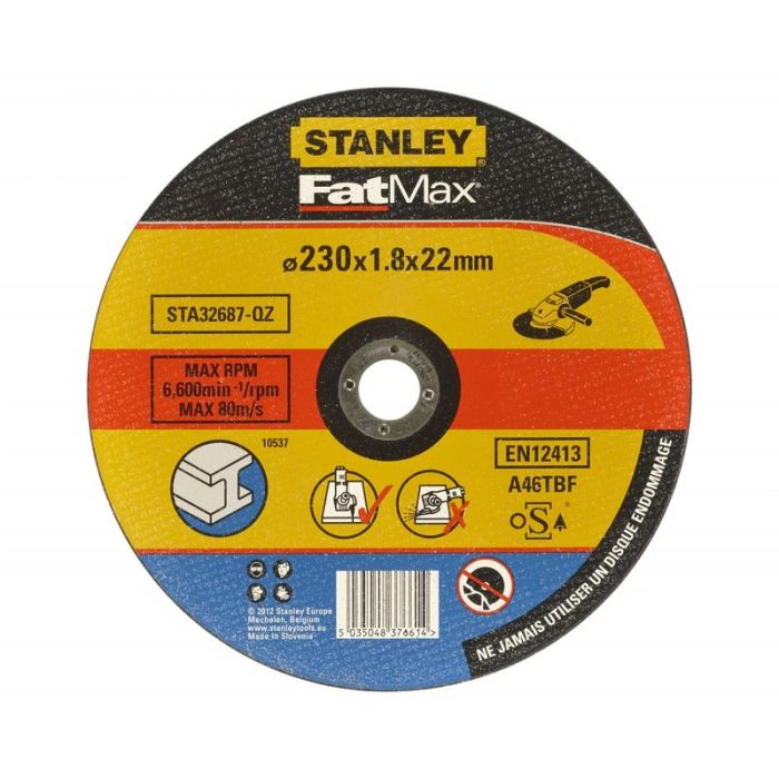 STANLEY - Disc abraziv drept FatMax pentru taiere metale, 230x22.23x1.8mm [STA32687-QZ]