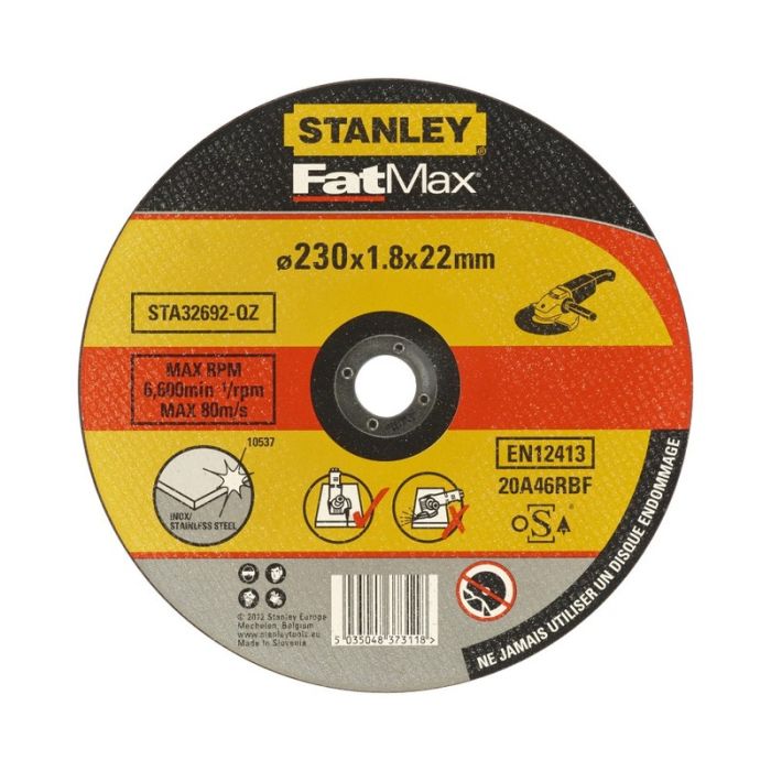 STANLEY - Disc abraziv drept FatMax pentru taiere inox, 125x22.23x1.8mm [STA32692-QZ]