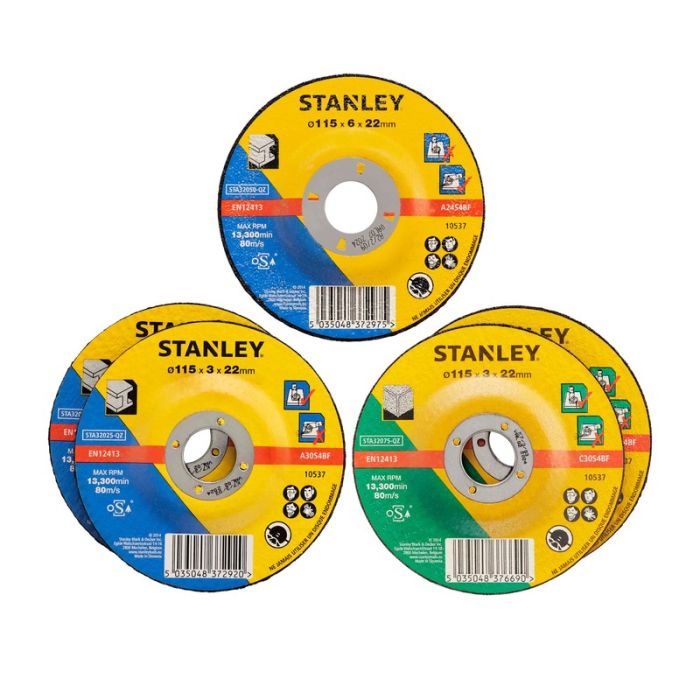 STANLEY - Disc abraziv pentru taiere metal si beton/piatra, 115x22.23mm, 5 bucati [STA32820-QZ]