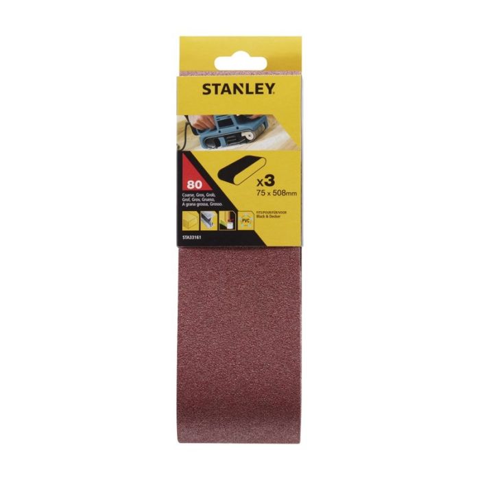 Stanley - Benzi abrazive pentru slefuit 75x510mm, P80 [STA33161-XJ]