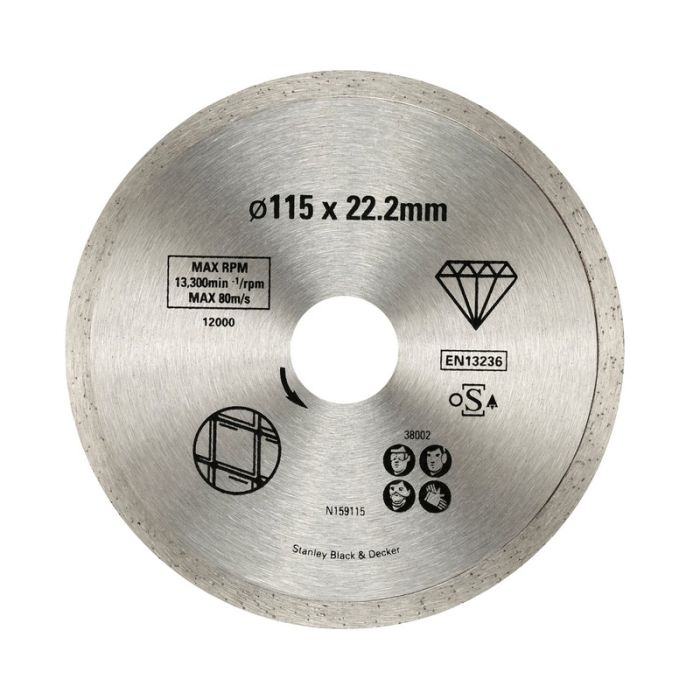 Stanley - Disc diamantat FatMax continuu pentru placi ceramice 115x22.2mm [STA38002-XJ]