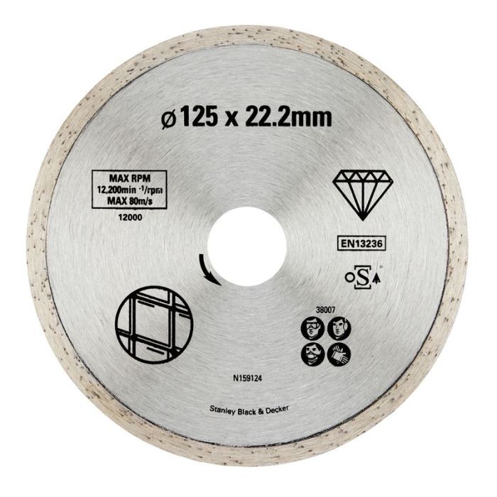 STANLEY - Disc diamantat FatMax continuu pentru placi ceramice 125x22.2mm [STA38007-XJ]