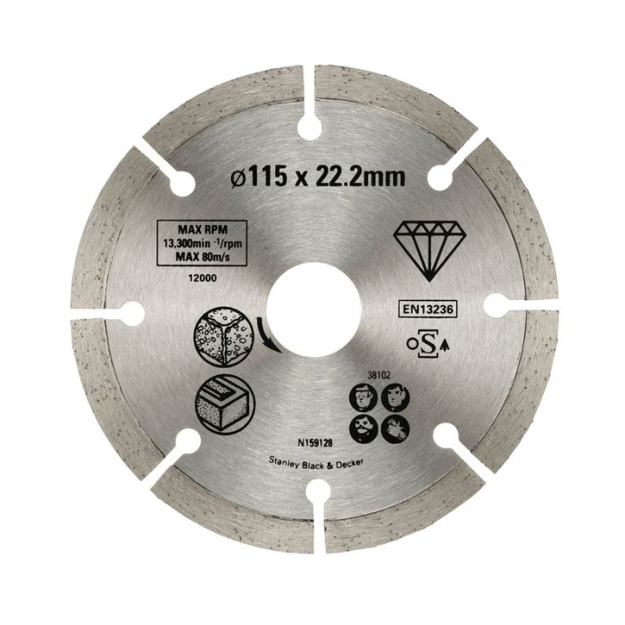 STANLEY - Disc diamantat FatMax segmentat pentru beton/caramida 115x22.2mm [STA38102-XJ]