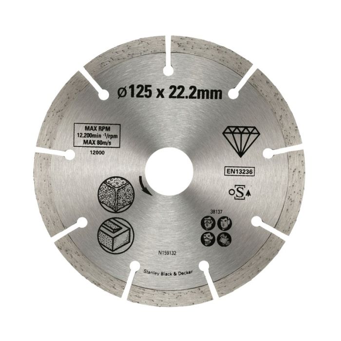 STANLEY - Disc diamantat segmentat pentru beton/caramida 125x22.2mm [STA38137-XJ]