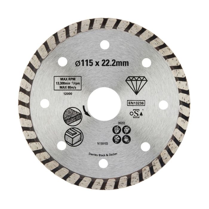 STANLEY - Disc diamantat continuu pentru granit/caramida de 115x22.2mm [STA38202-XJ]