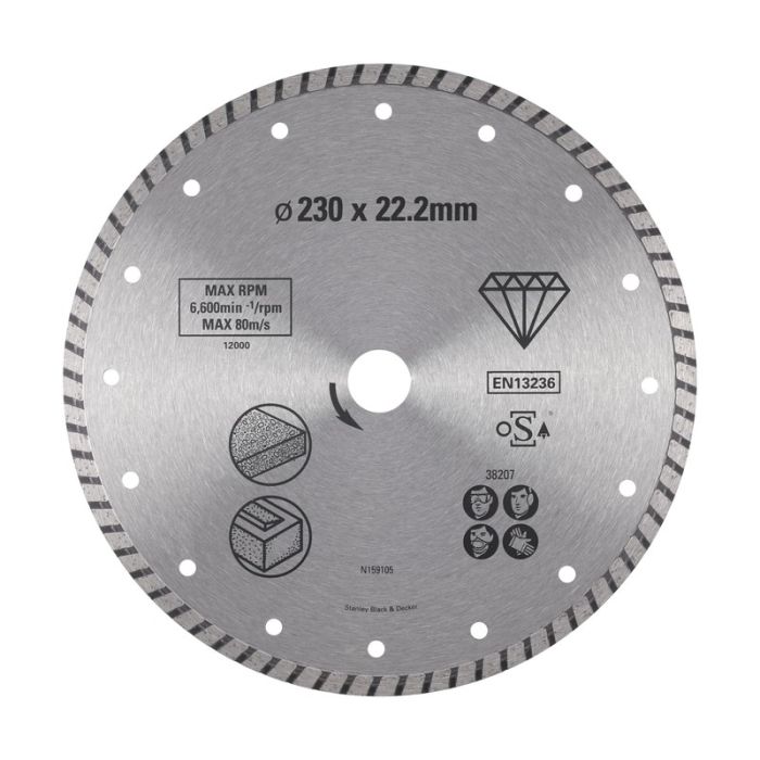 STANLEY - Disc diamantat continuu pentru granit/caramida de 230x22.2mm [STA38207-XJ]