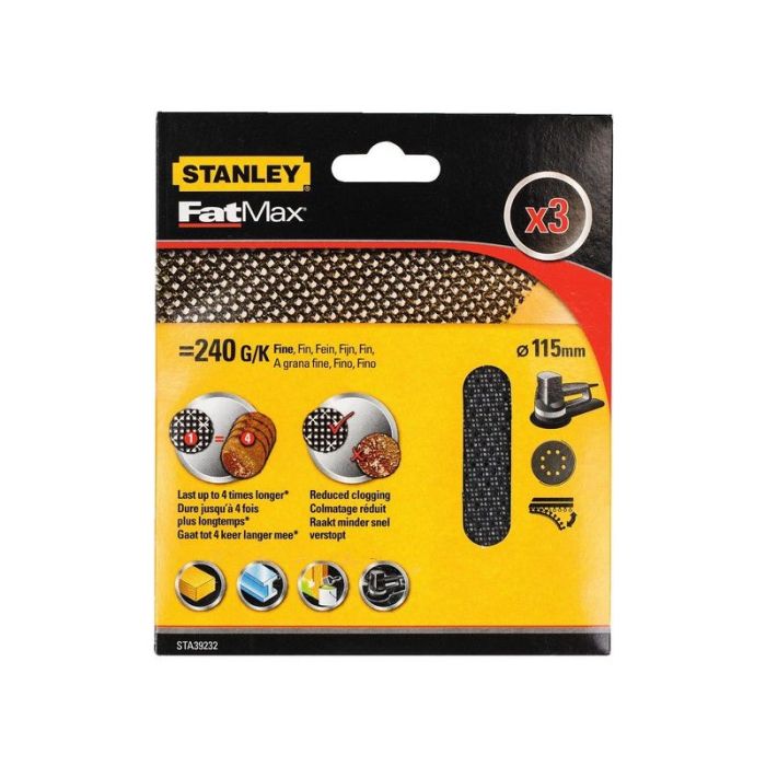 STANLEY - Foi abrazive P240, 115mm, velcro, 3 bucati [STA39232-XJ]