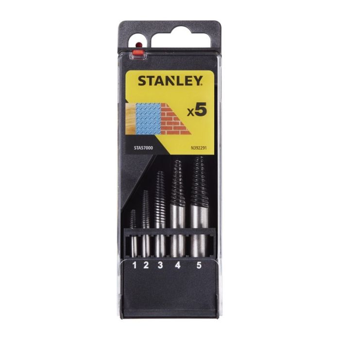 STANLEY - Extractoare de suruburi, 1, 2, 3, 4, 5mm, 5 piese [STA57000-QZ]