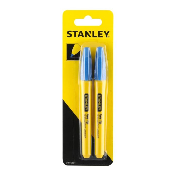 STANLEY - Marker permanent albastru cu varf subtire, 2 bucati [STHT81390-0]