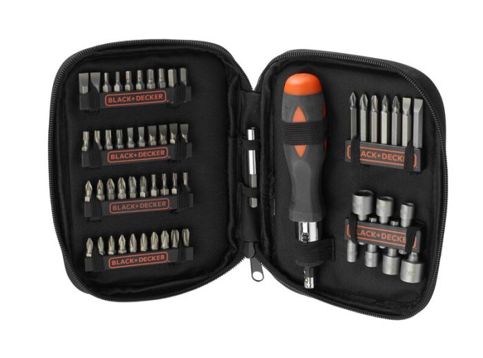 Black+Decker - A7104 Set de 56 surubelnite cu clichet [A7104-XJ]